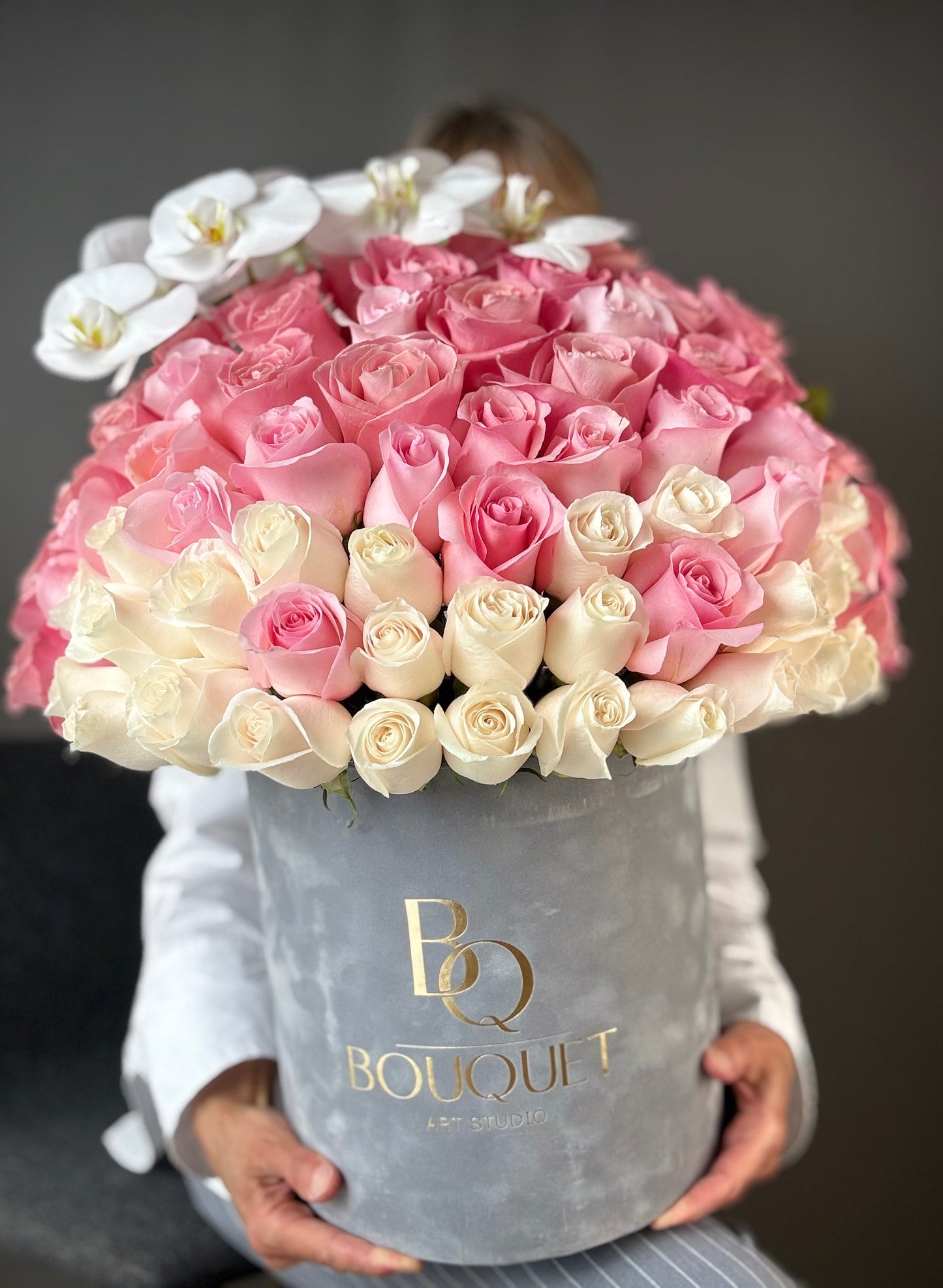 Ombre Roses with Orchid | Luxury Flower Delivery Newport Beach