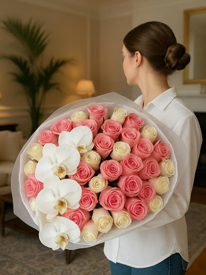 LUXURY ROSES & ORCHIDS BOUQUET