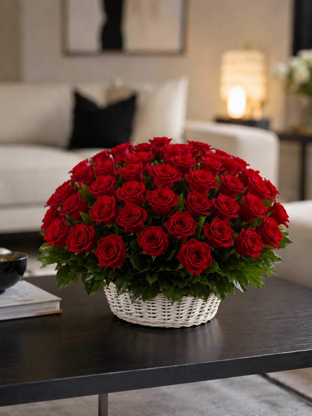 Large Red  Rose Basket – 100–200 Premium Roses