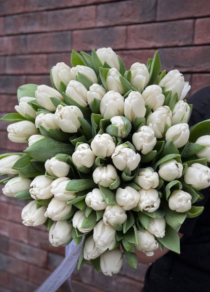 SNOW TULIPS | BQ BOUQUET | SAME-DAY FLOWERS DELIVERY ANY TIME