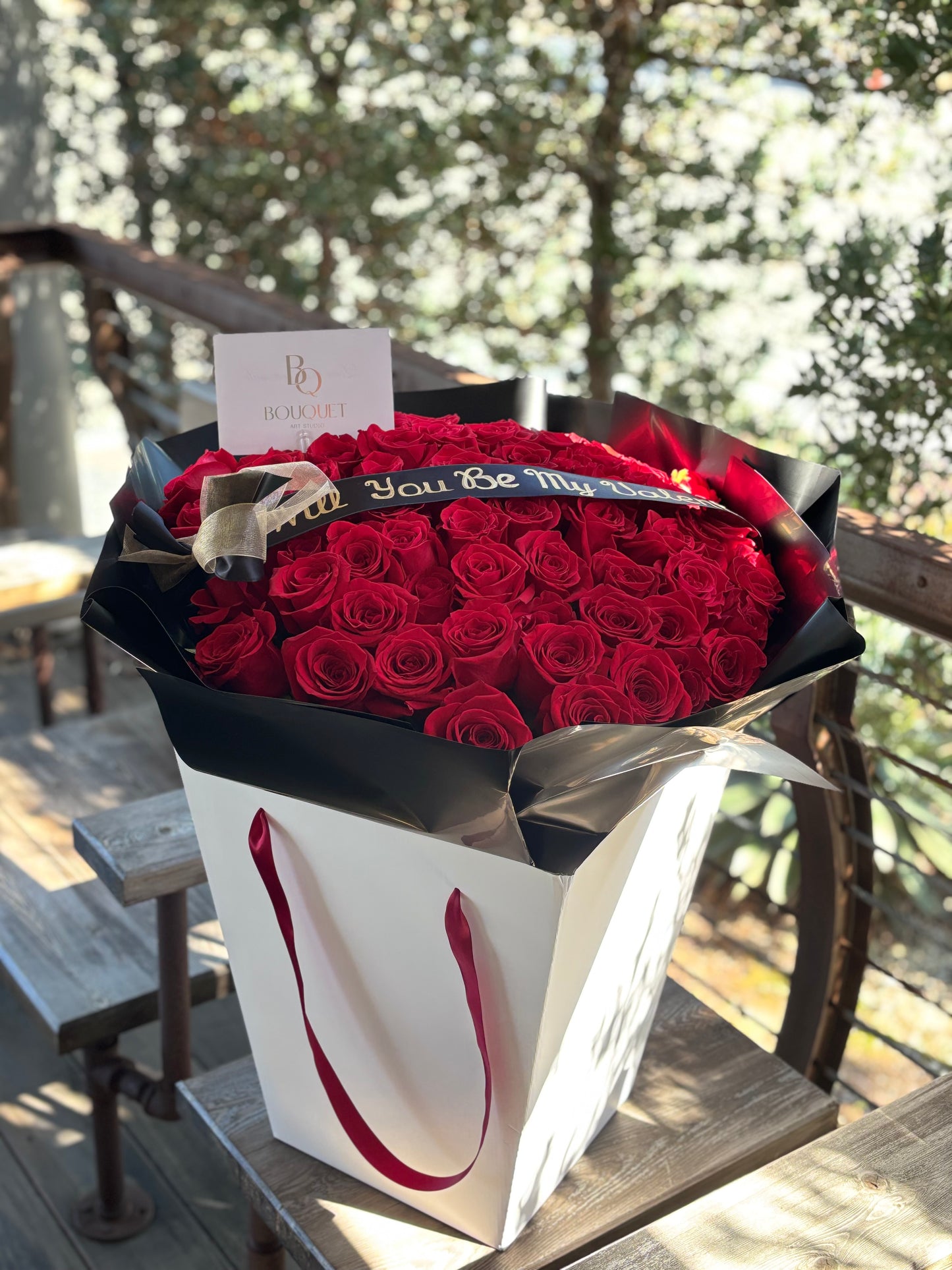 Valentine’s Day Custom Ribbon Rose Bouquet — Handmade Personalized Roses