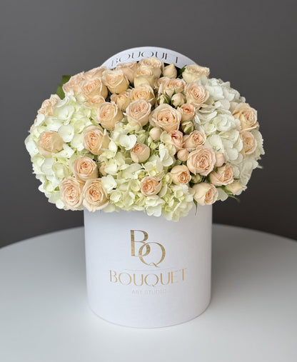Velvet Crème — Hydrangea & Spray Roses