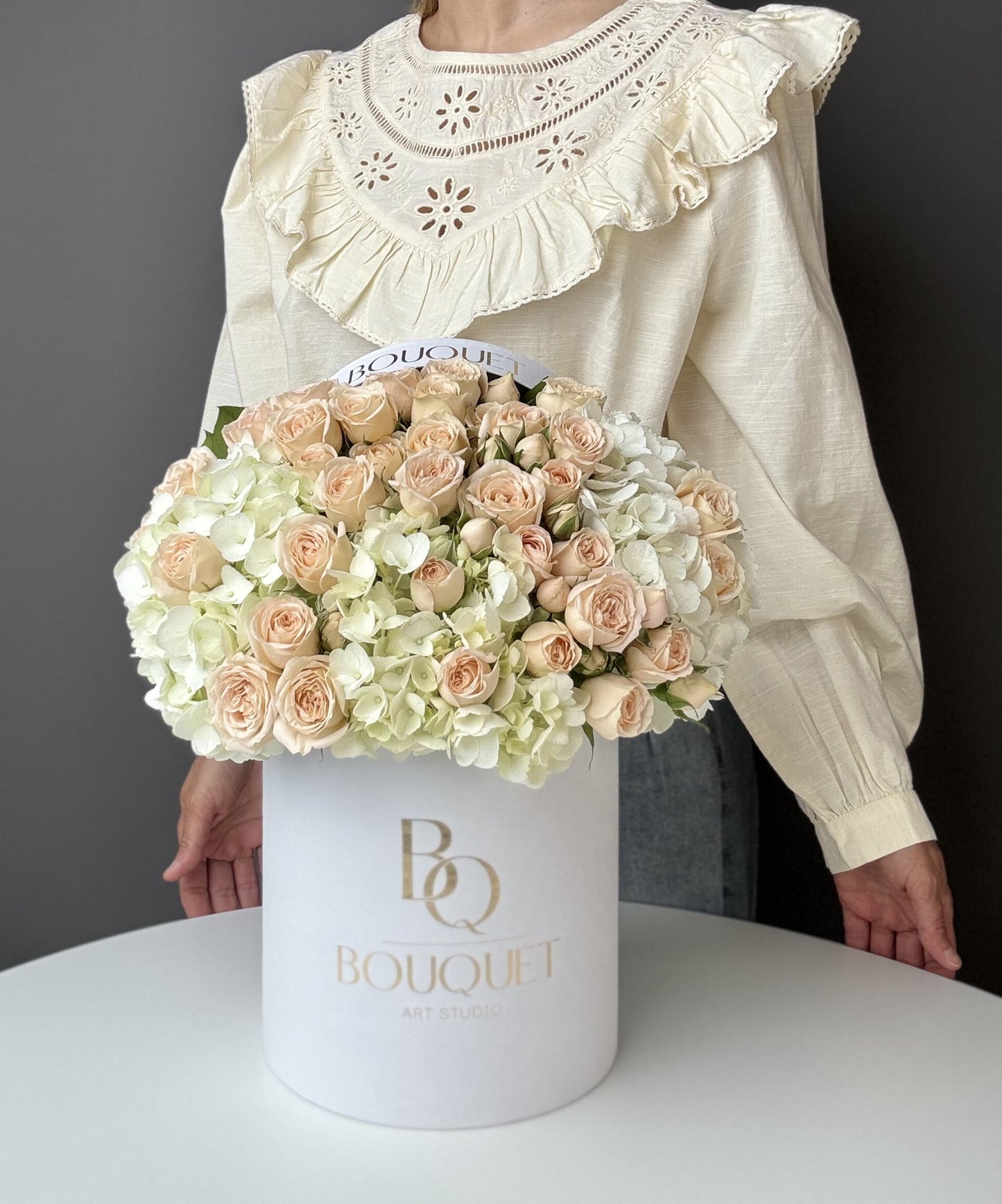 Velvet Crème — Hydrangea & Spray Roses