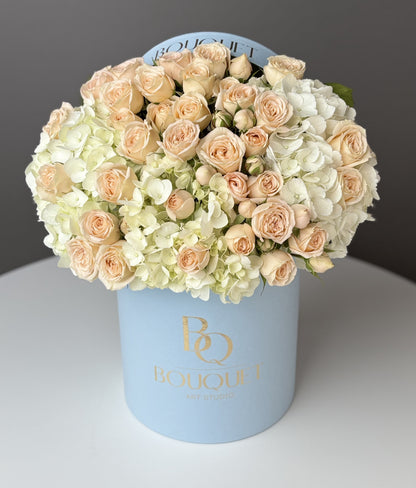 Velvet Crème — Hydrangea & Spray Roses