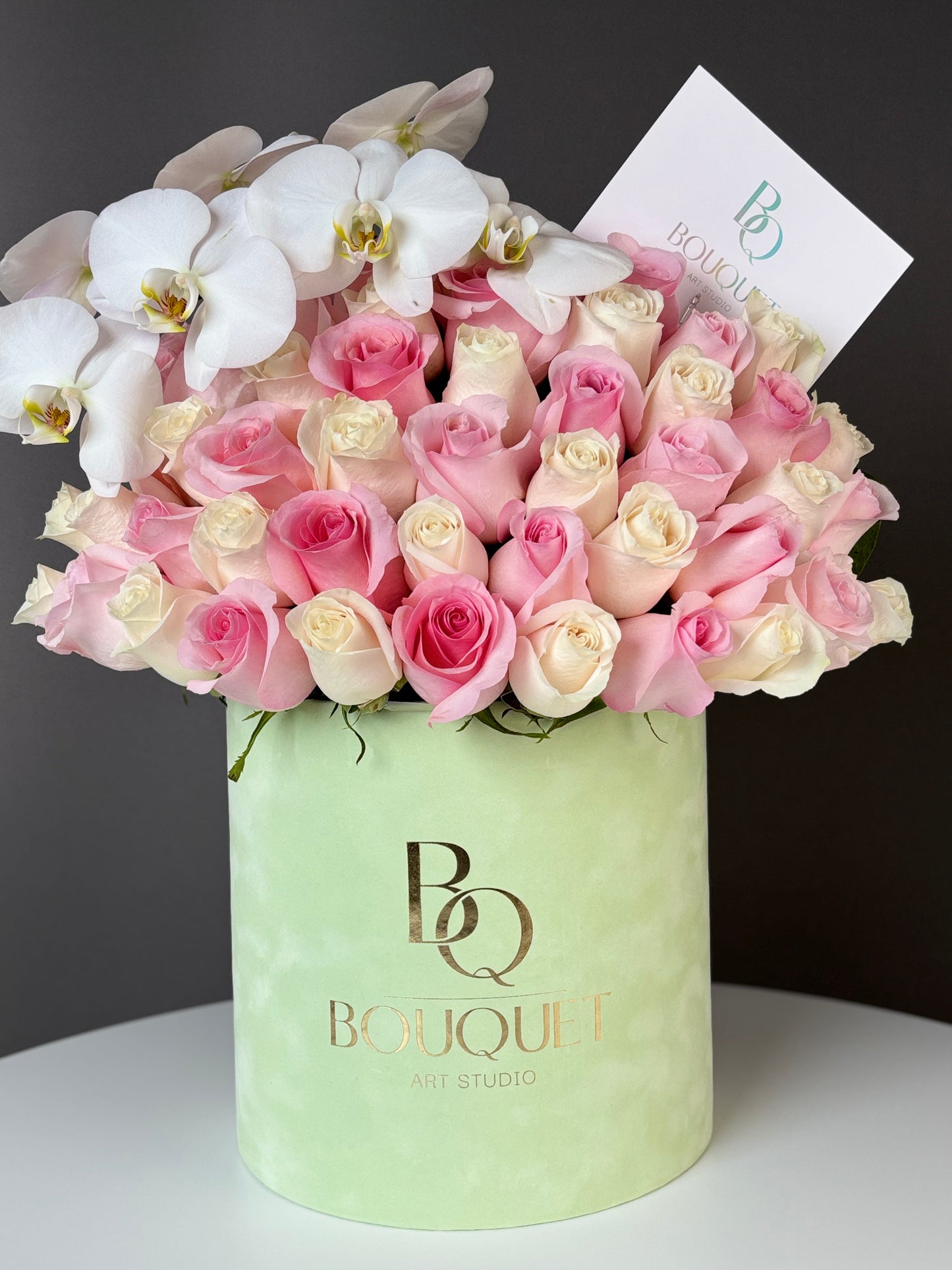 White Orchid – Mix Roses | Luxury Box | Flower Delivery in Orange County, CA