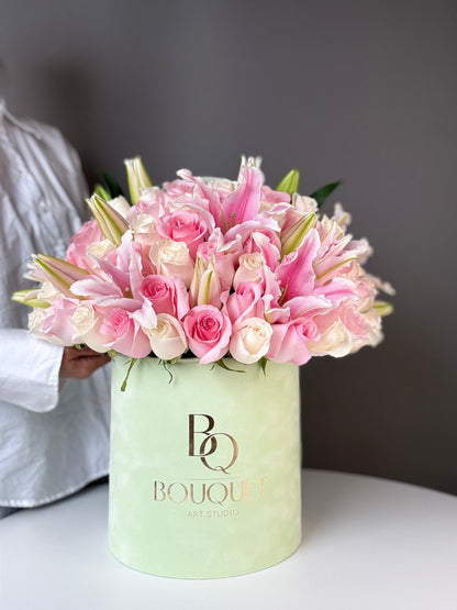 Premium Roses with Lilies