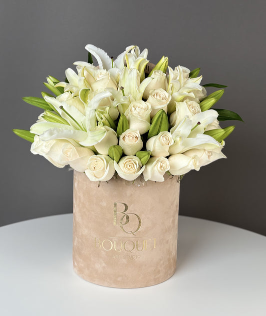 Champagne Grace — White Roses & Lilies