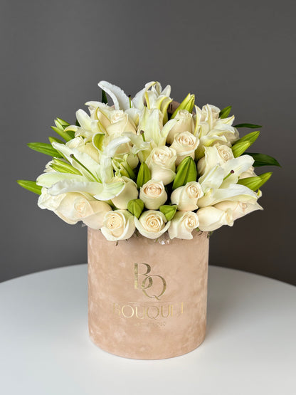 Champagne Grace — White Roses & Lilies