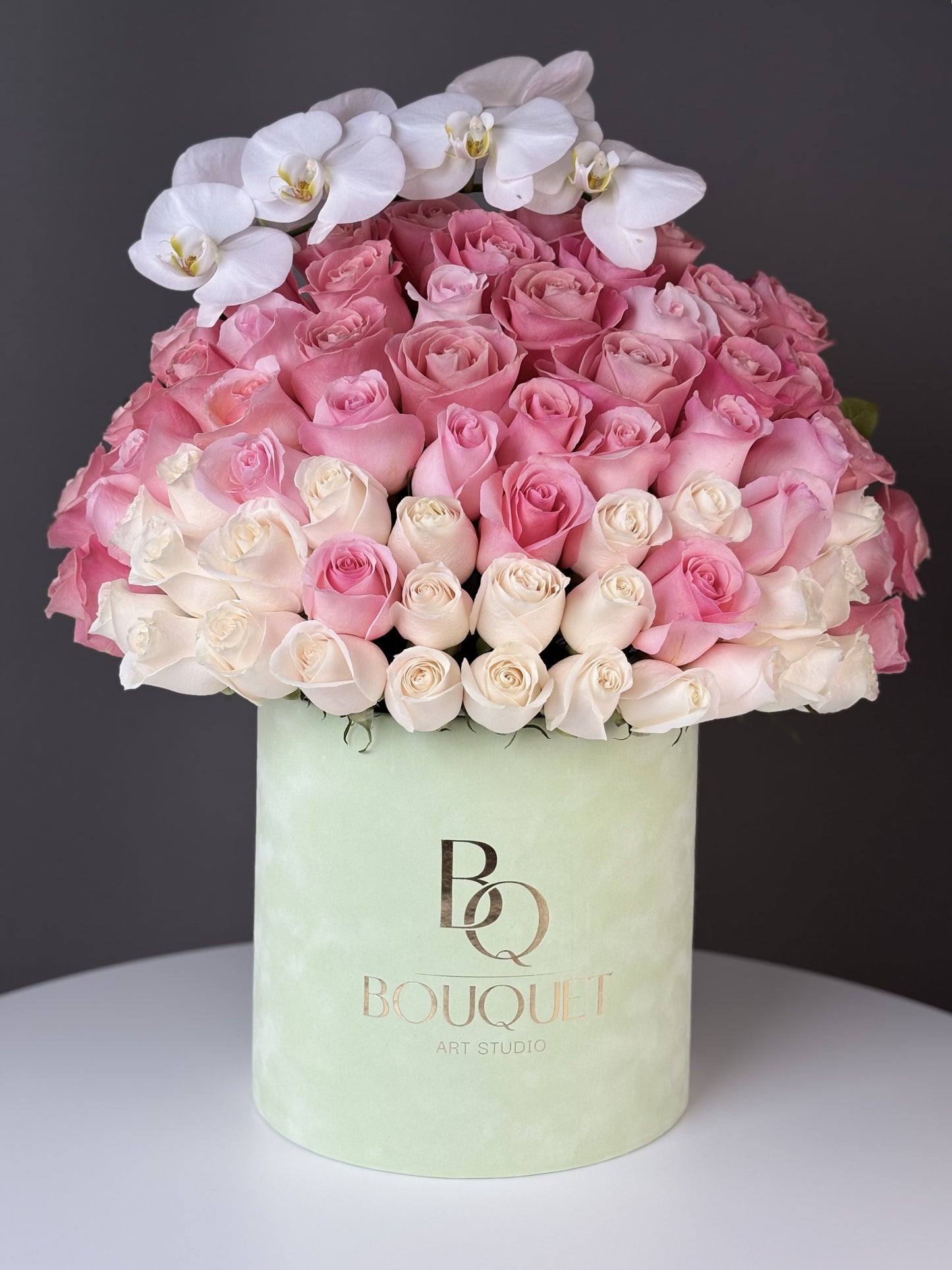 Ombre Blush with White Orchid