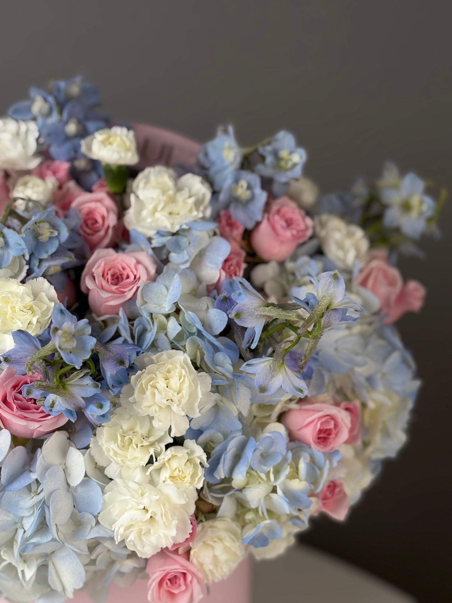 BLUE HYDRANGEA & SPRAY ROSES | BQ BOUQUET | ELEGANT ARRANGEMENT FOR ANNIVERSARY & WEDDING