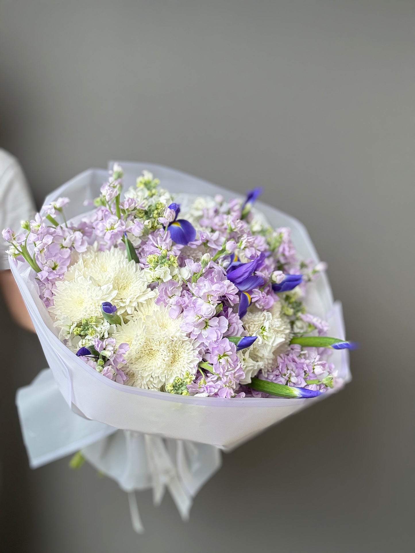 LUXURY LAVENDER STOCK & IRIS BOUQUET IN COSTA MESA